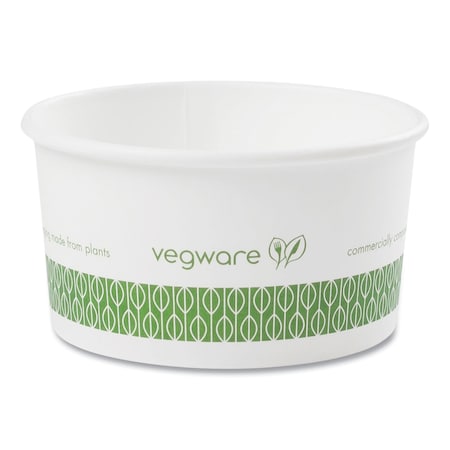 Vegware Soup Containers, 6 oz, 3.5" Diameter x 1.7"h, Green/White, Paper, PK1000 SC-06G